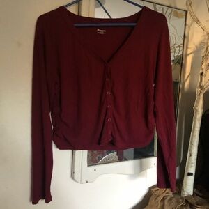 H&M Deep Red Button-Up Shirt